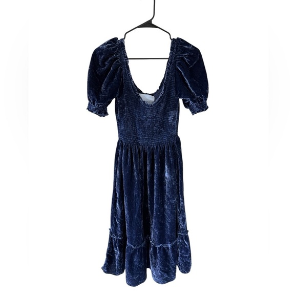 Hill House Louisa Nap Dress Blue Velvet - Picture 3 of 6